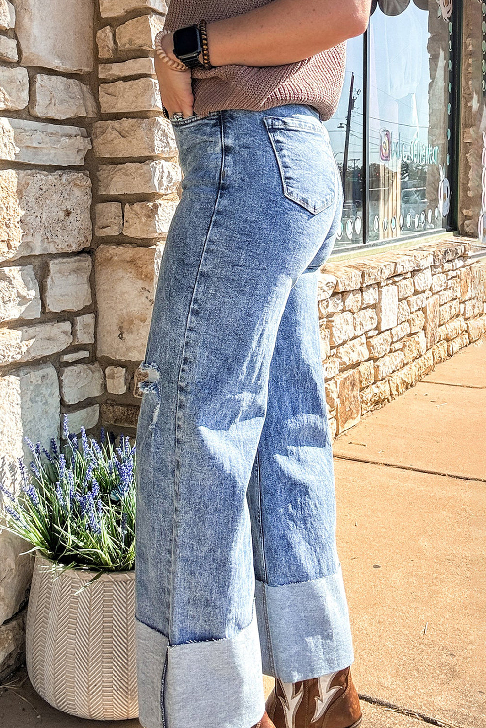 Blue Mineral Cuff Jeans LT