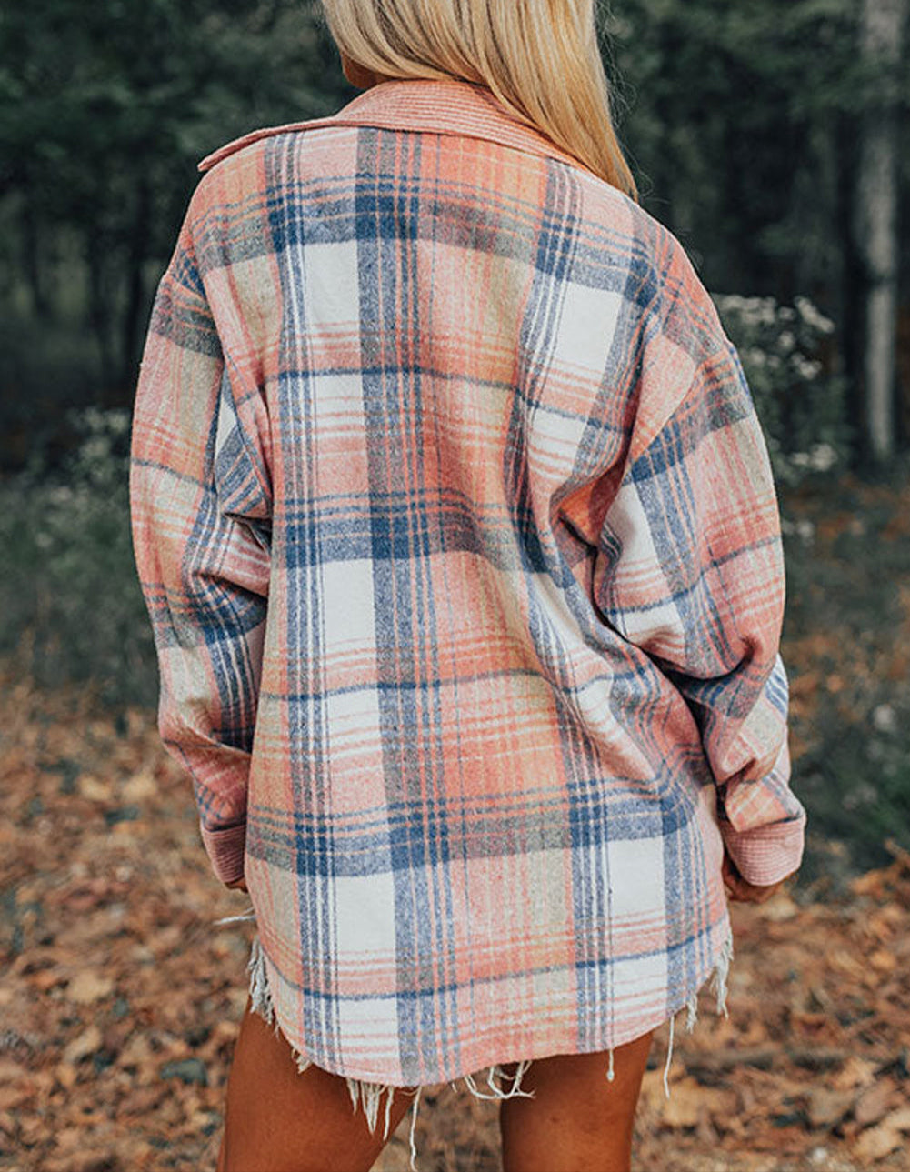 Light Pink Plaid Shacket LT