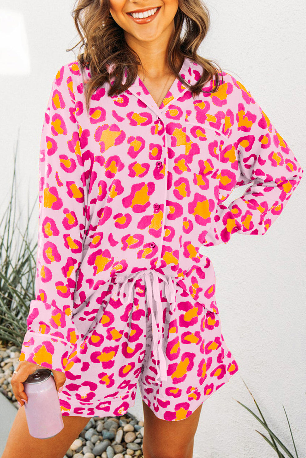 Pink Leopard Pajama Set FB