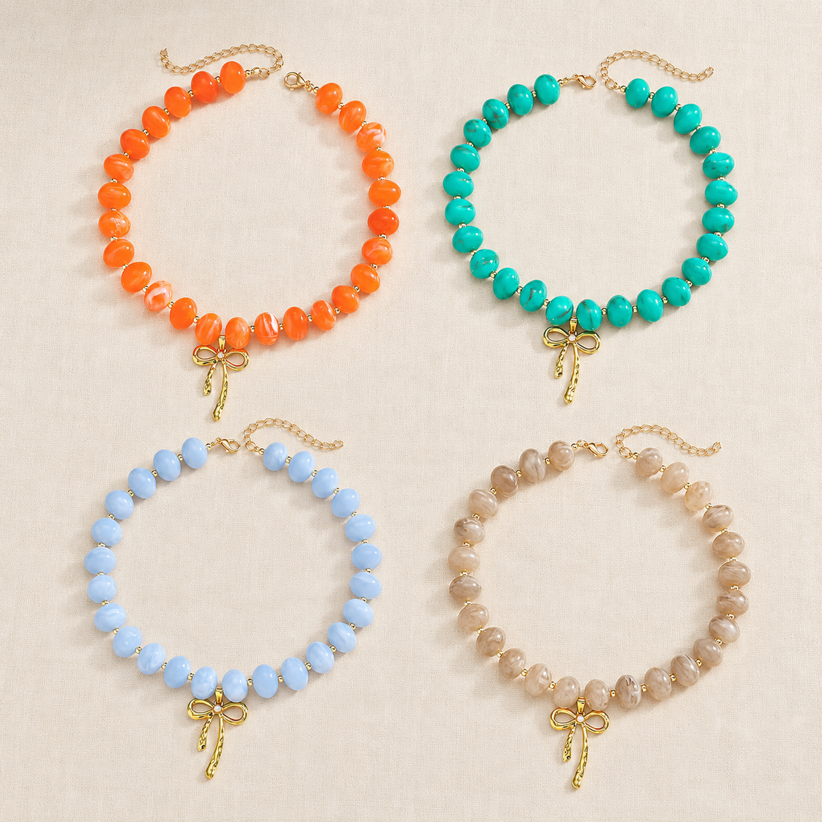Beaded Bow Necklace RTS