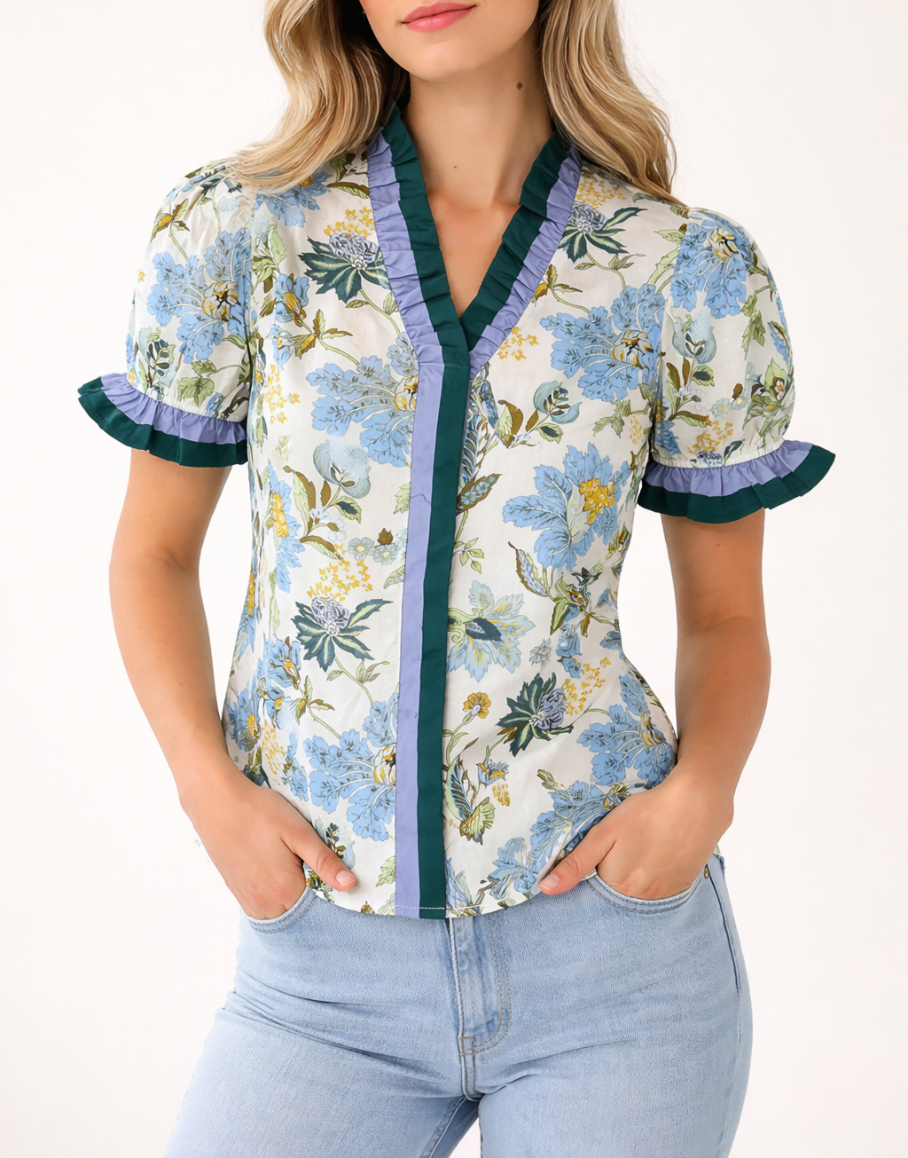 Floral Frilled Blouse FB