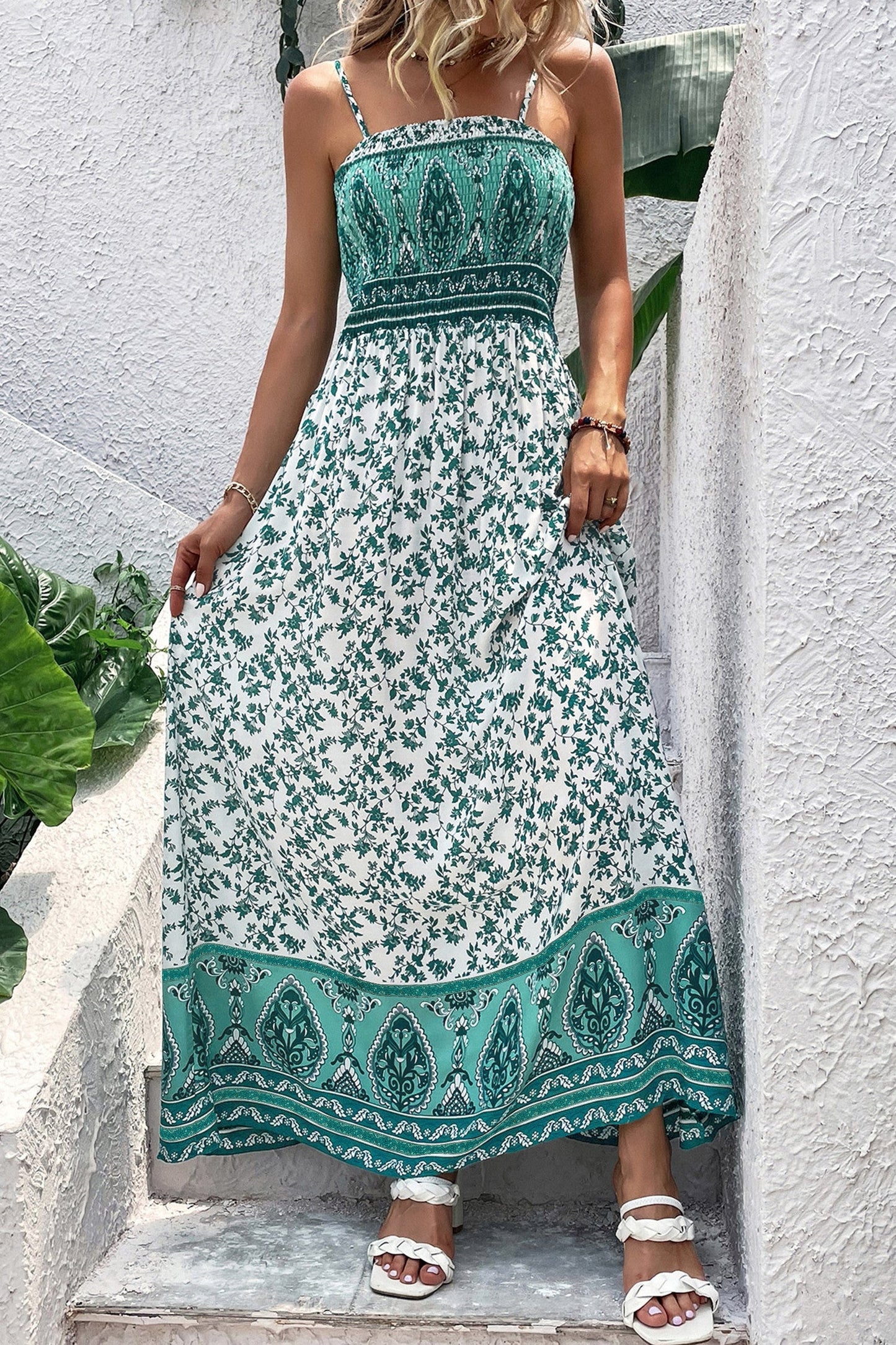 Green Boho Maxi Dress FB