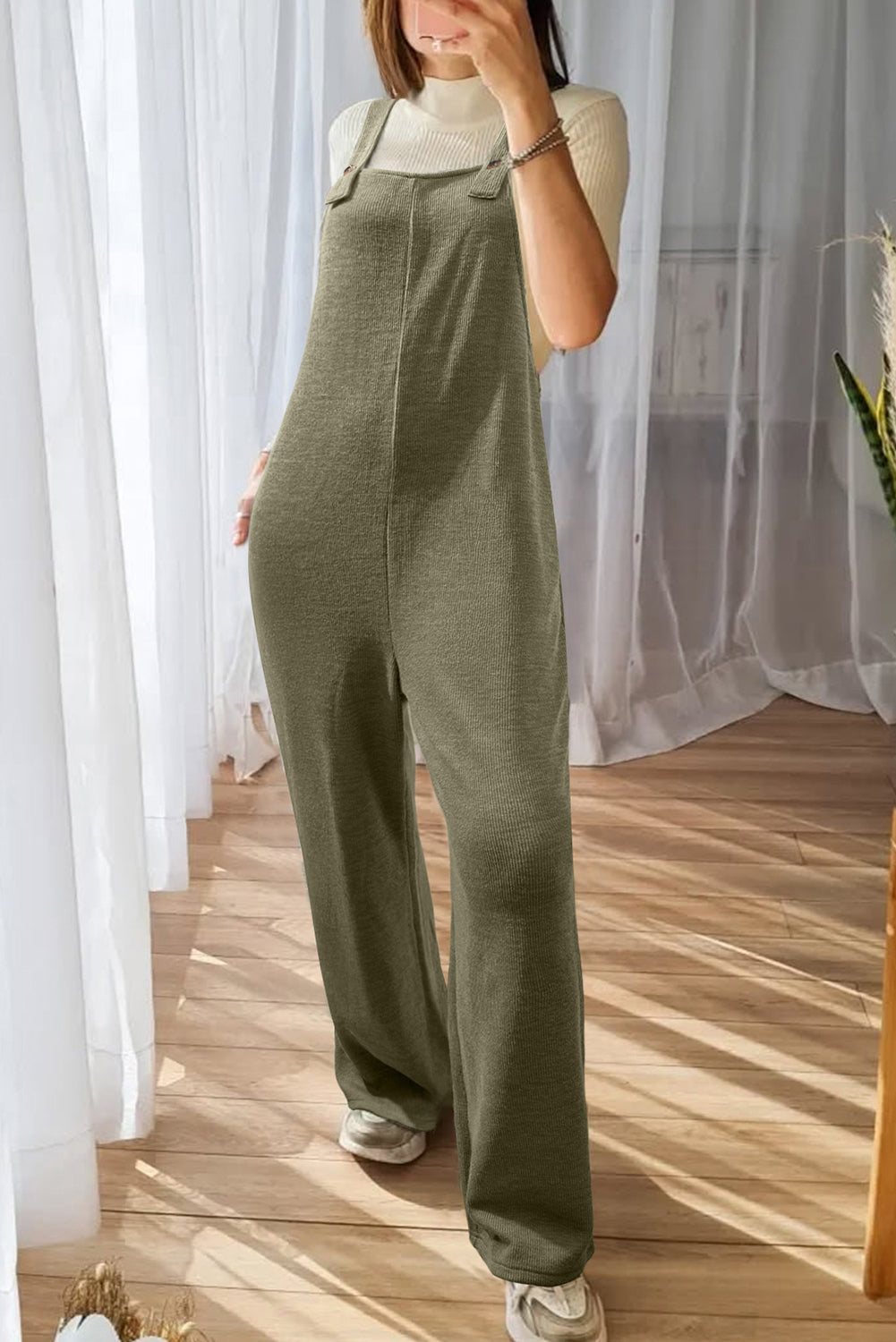 Green Knit Casual Jumpsuit FB