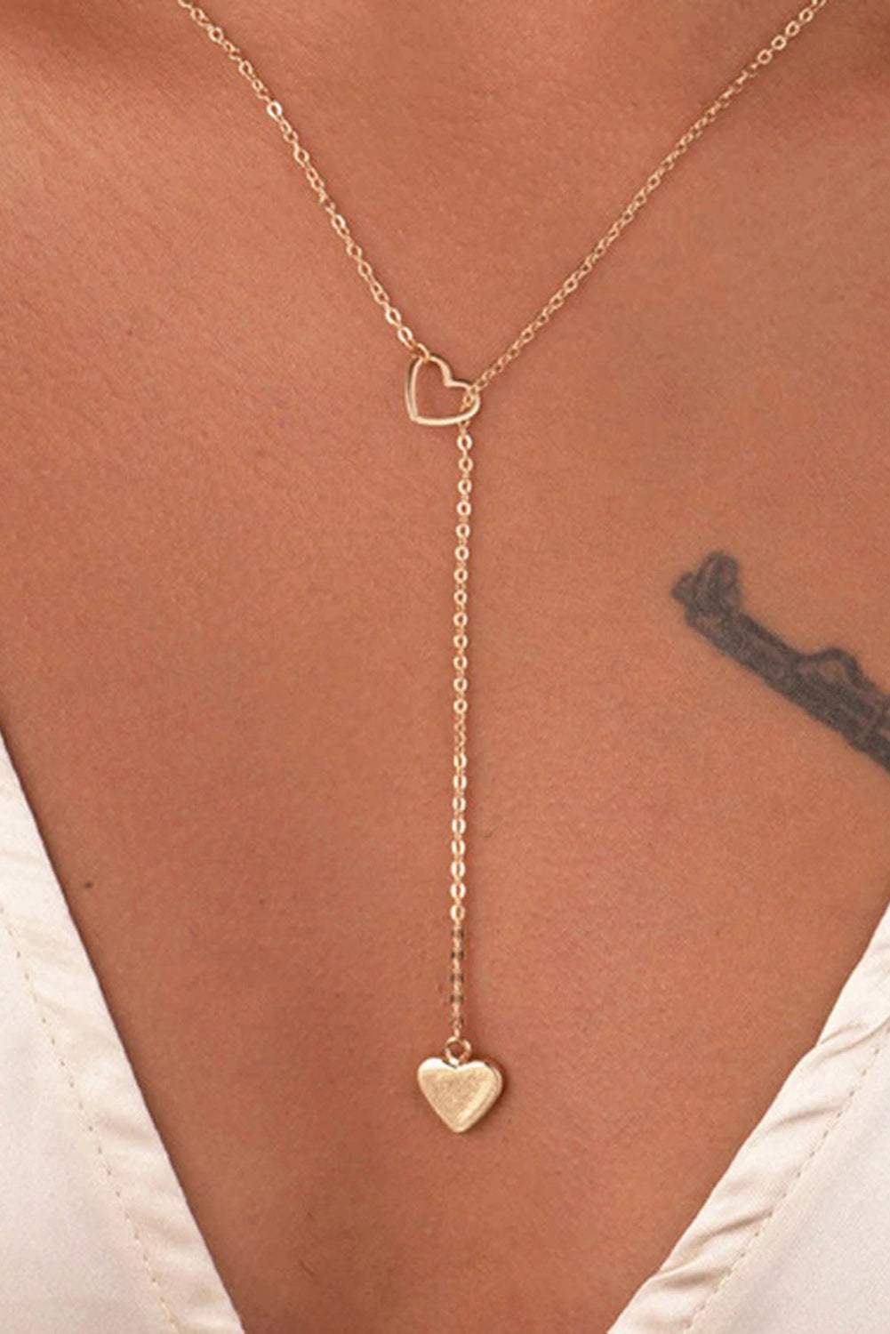 Heart Hollow Lariat Necklace FB