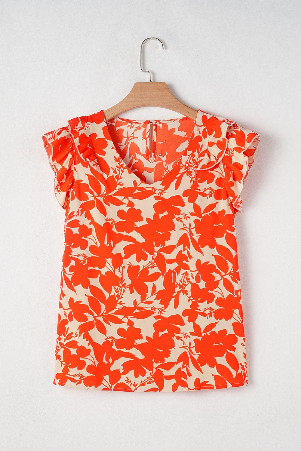 Orange Floral Blouse FB