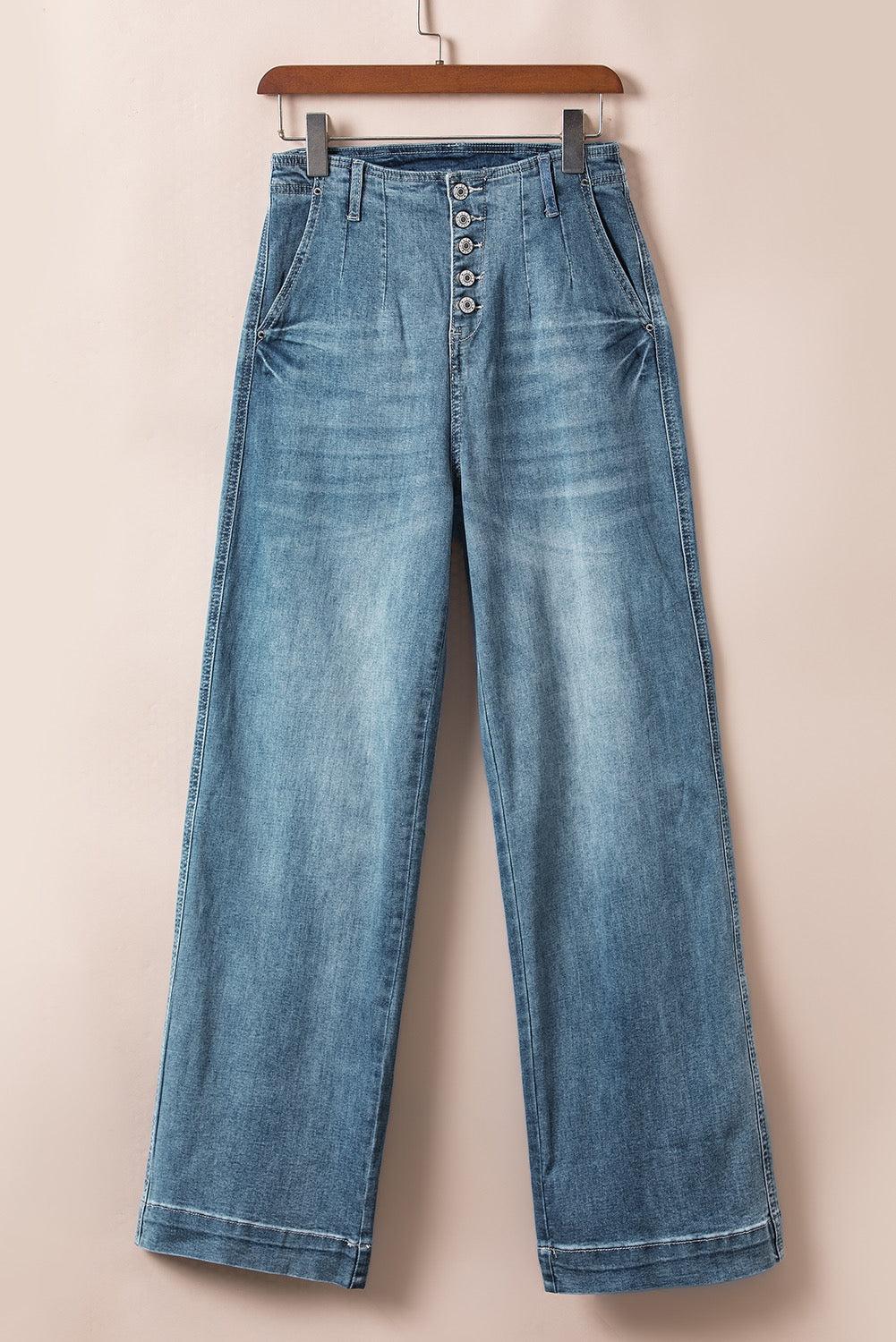 Medium Wash Straight Loose Jeans FB