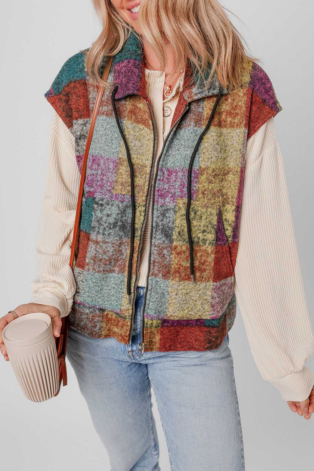 Multicolor Plaid Vest FB