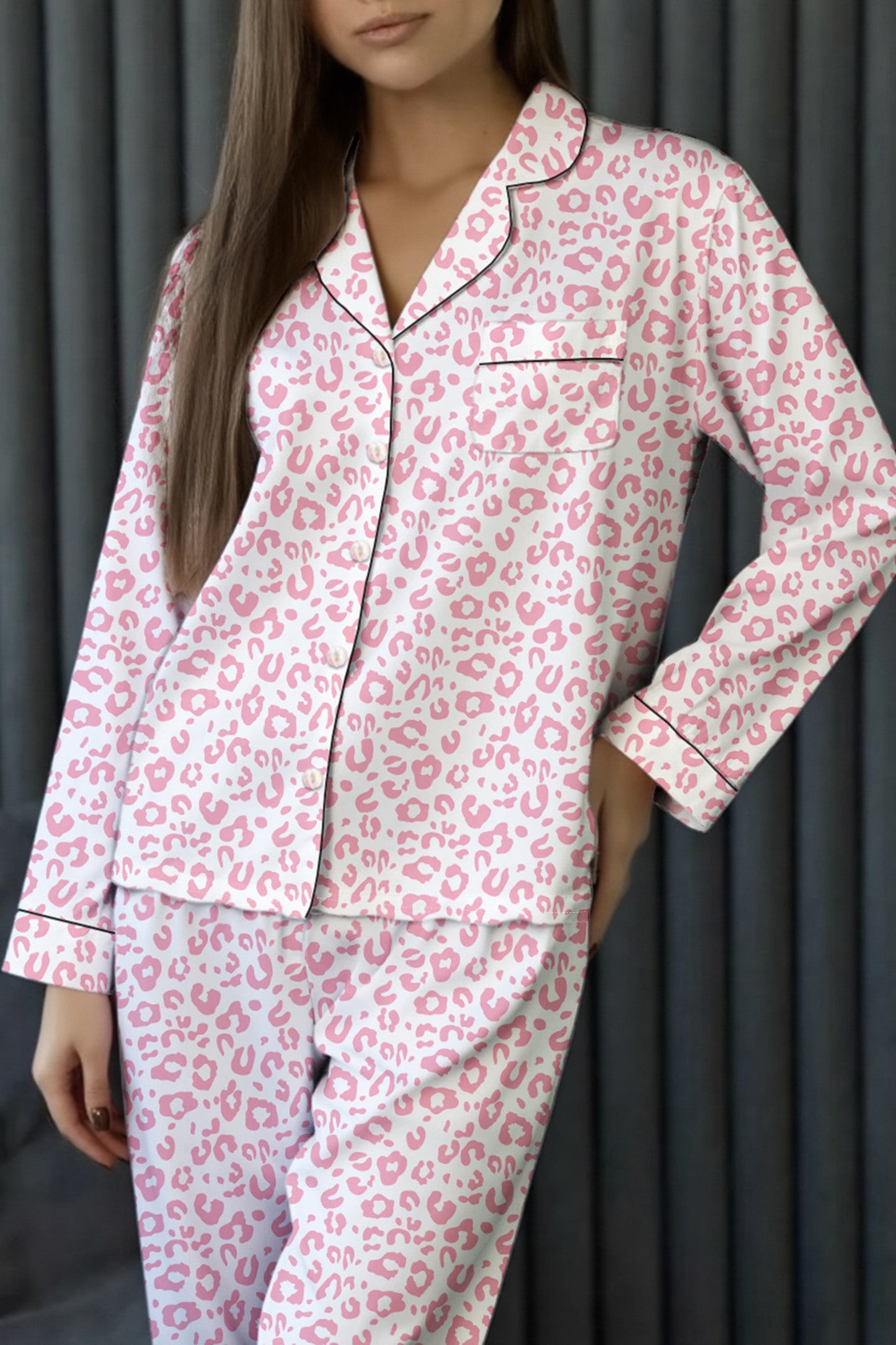 Pink Leopard PJ Set FB