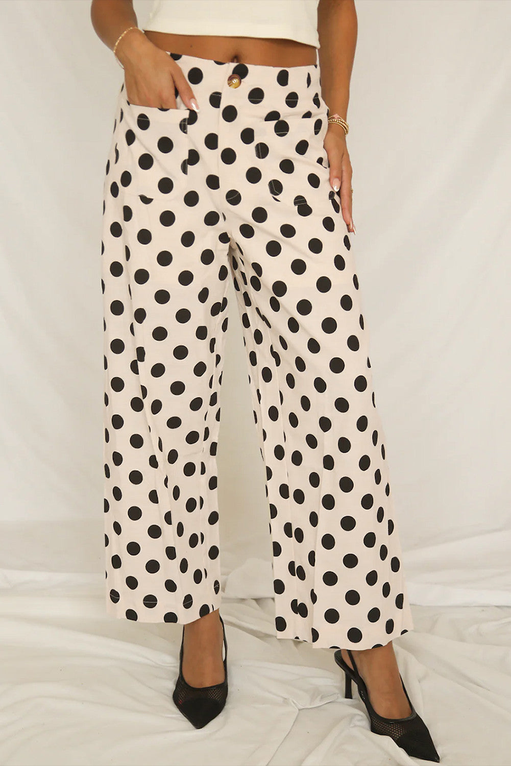 Polka Dot Loose Pants OOTD