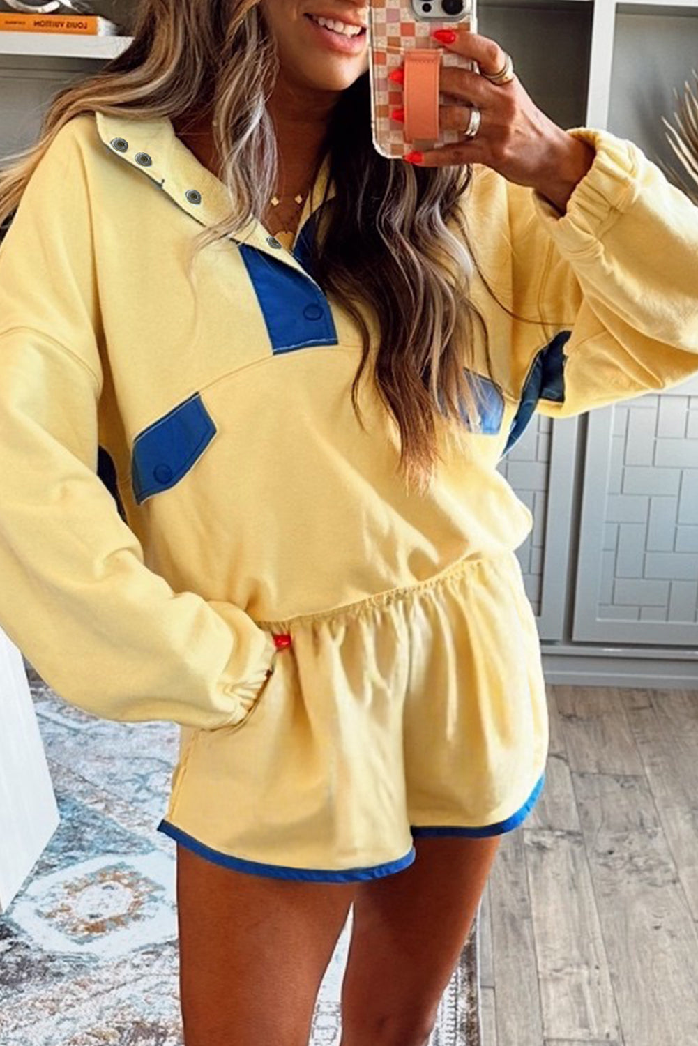 Yellow Colorblock Shorts Set LT
