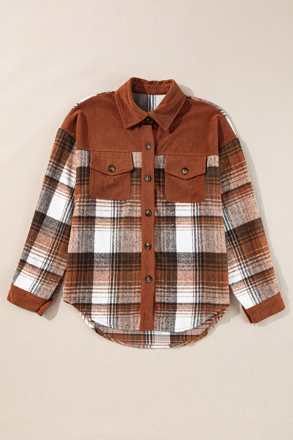 Plaid Corduroy Shacket LT