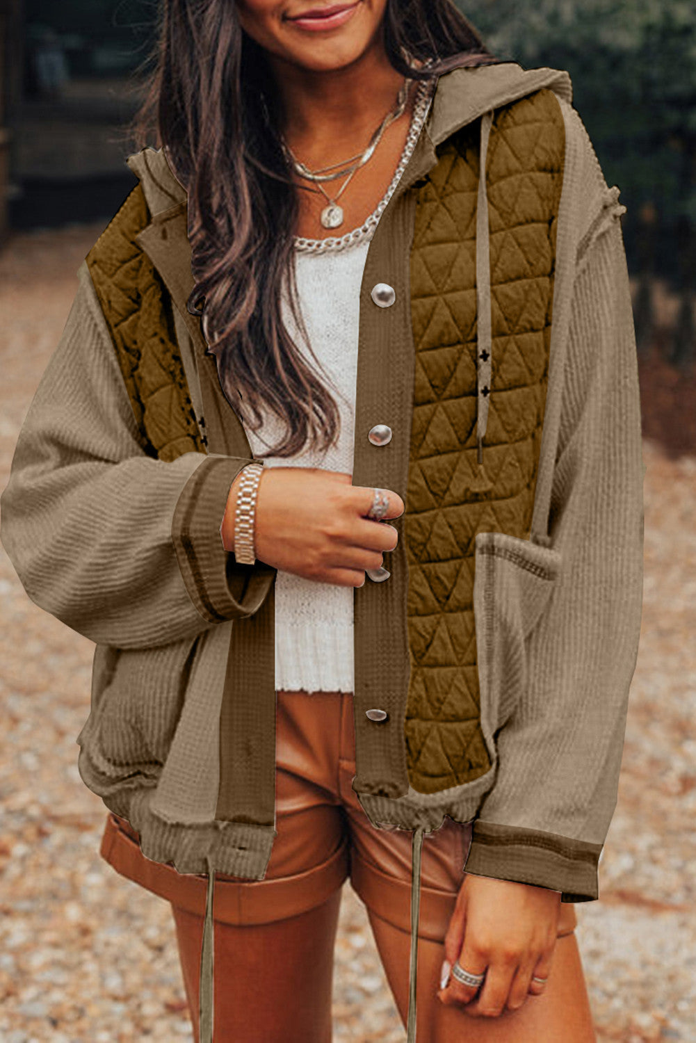 Green Quilted Patchwork Jacket FB