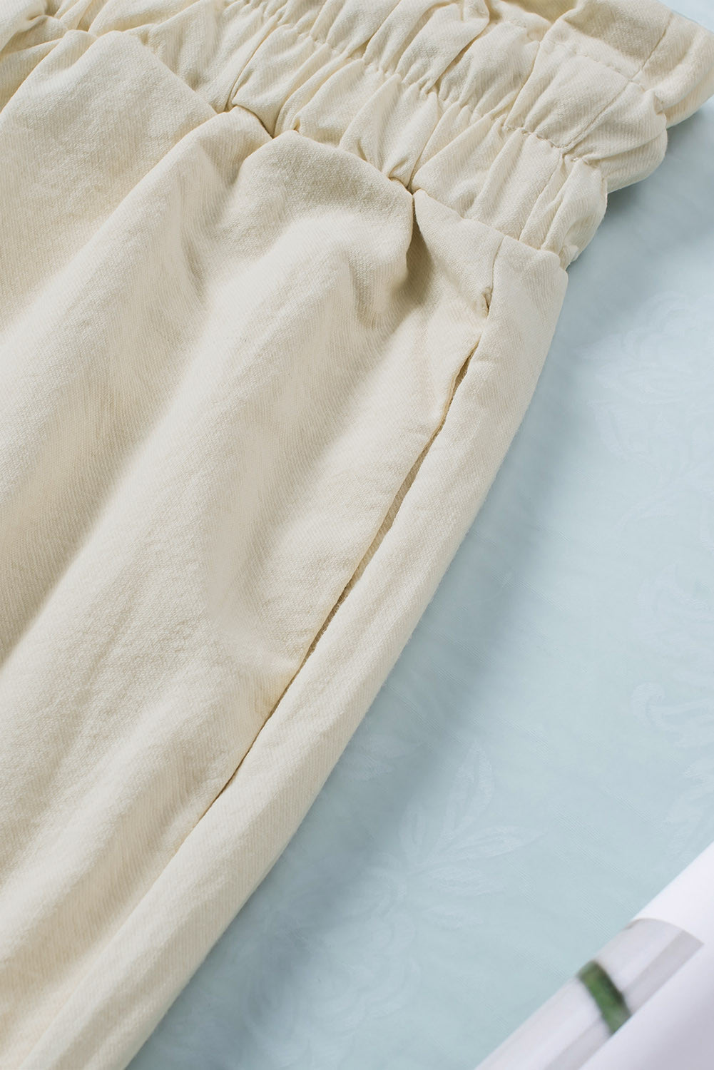 Khaki Paperbag Cropped Pants FB