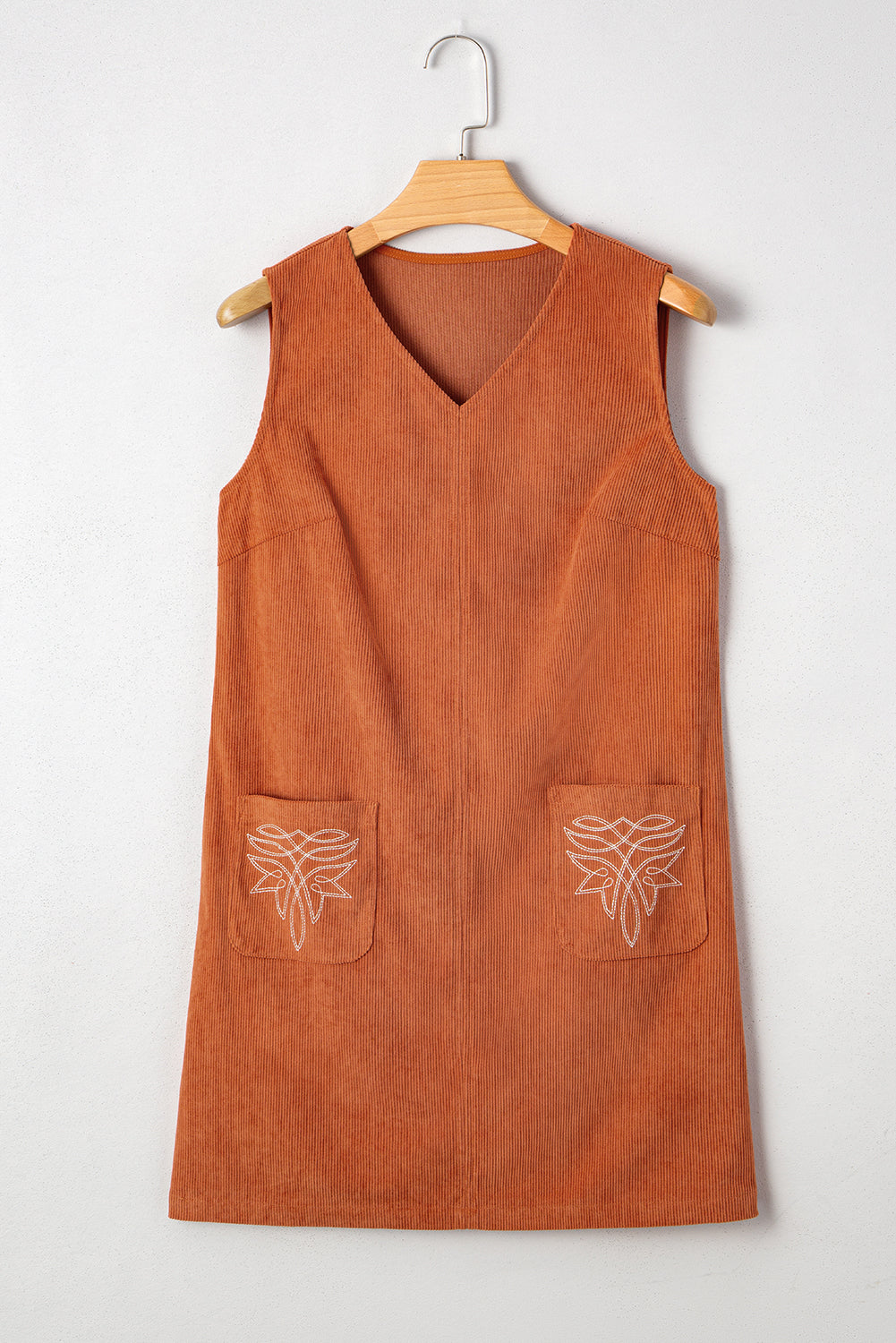 Orange Corduroy Western Dress LT