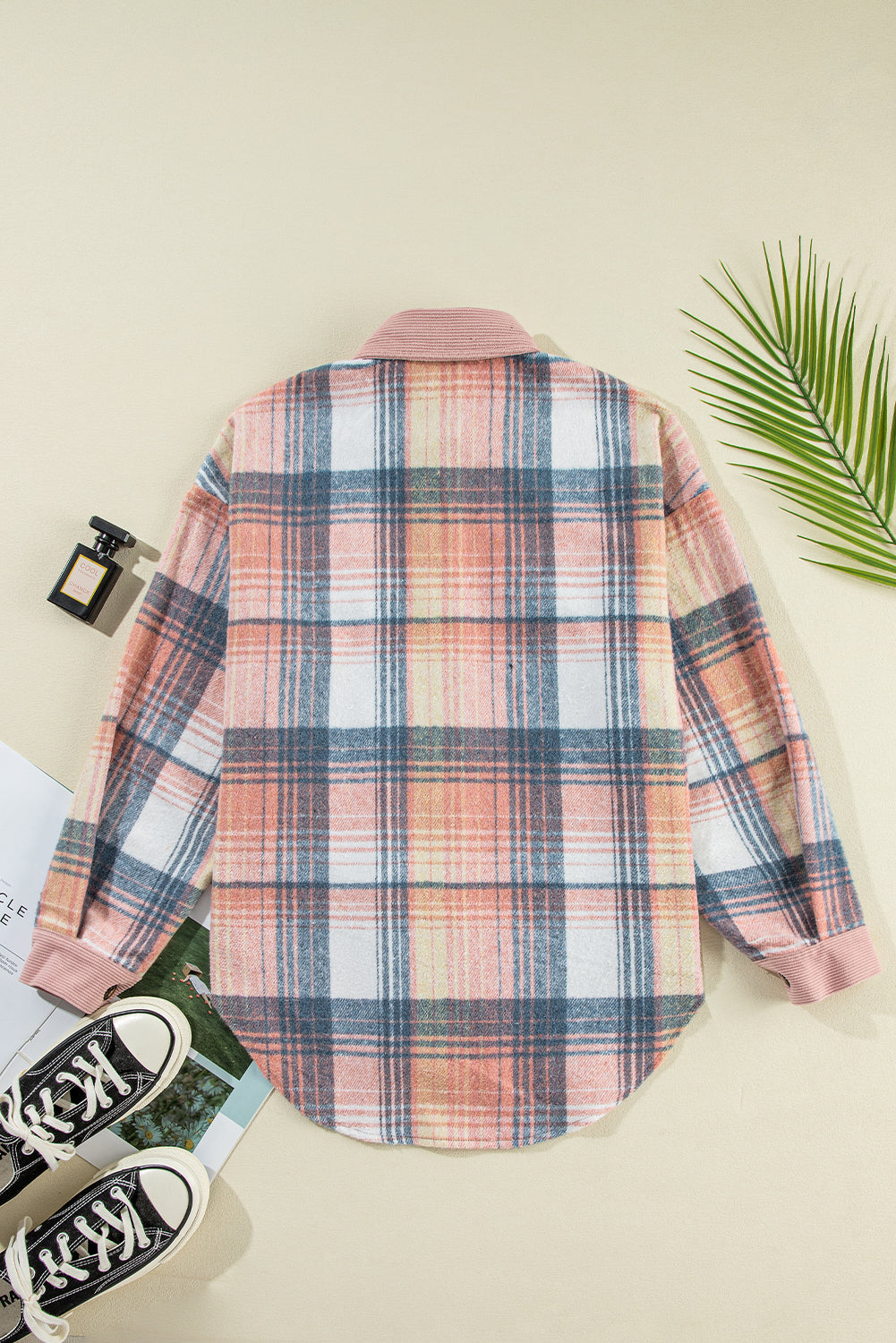 Light Pink Plaid Shacket LT