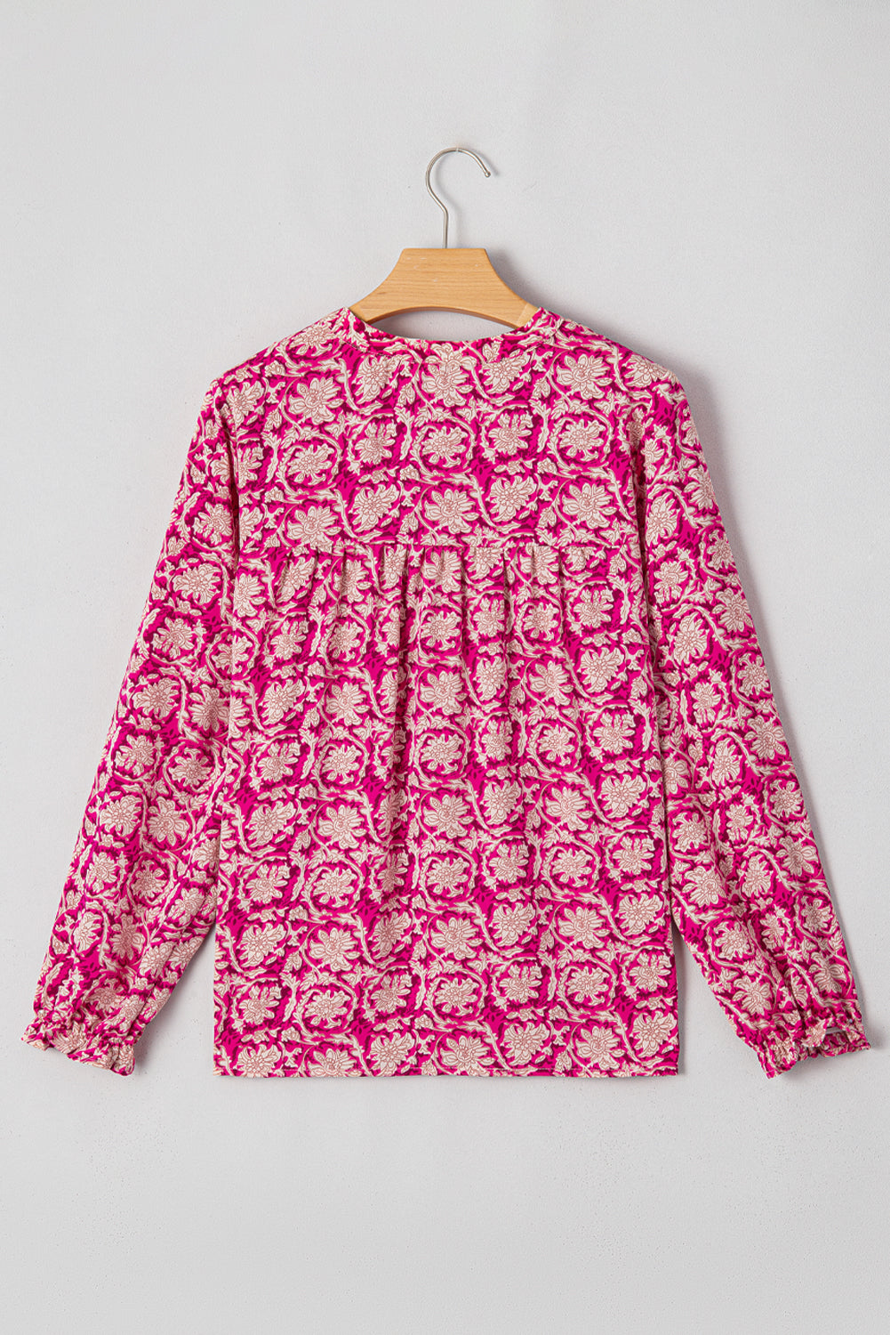 Pink Floral Pleated Blouse LT
