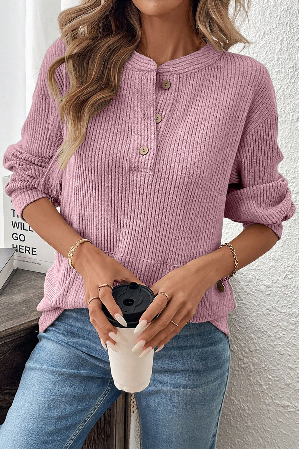 Henley Knit Top OOTD