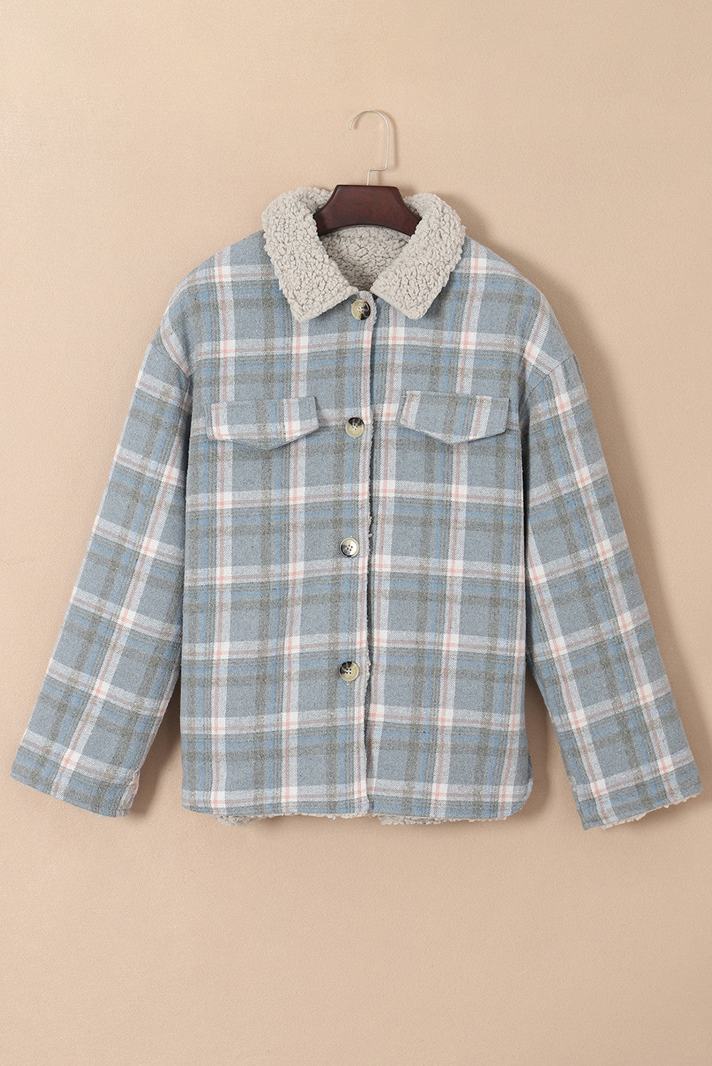 Blue Plaid Sherpa Jacket LT
