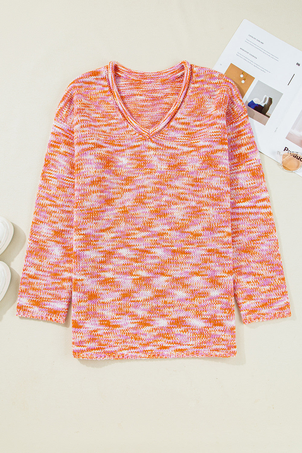 Orange Abstract Tunic Sweater FB