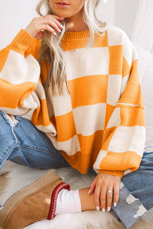 Checkered Sweater *multiple colors*