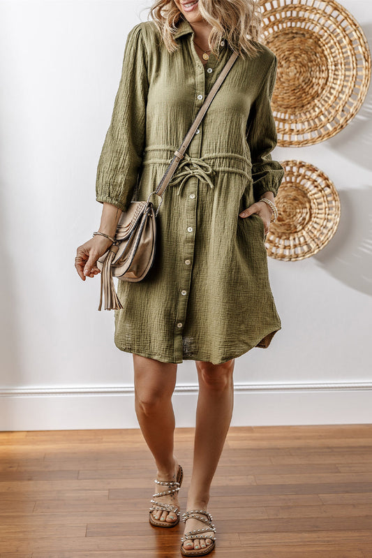 Green Textured Dress FB