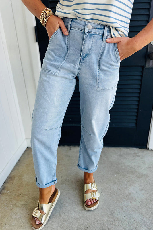 High Rise Barrel Jeans LT