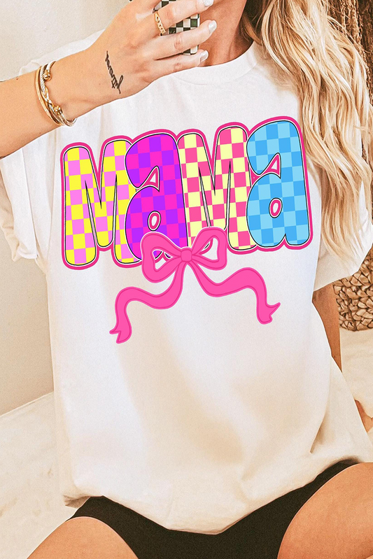 Mama Checkered Bow Top RTS