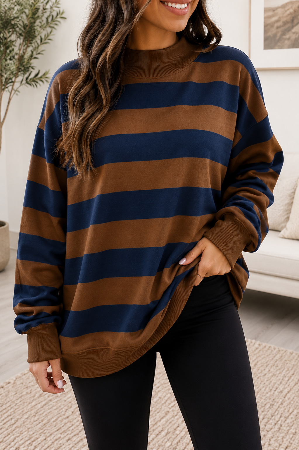 Stripe Colorblock Sweatshirt