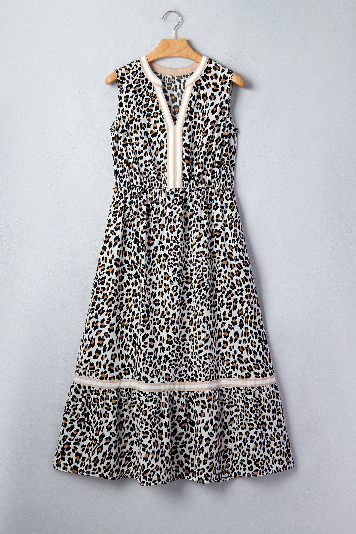 Leopard Sleeveless Midi Dress