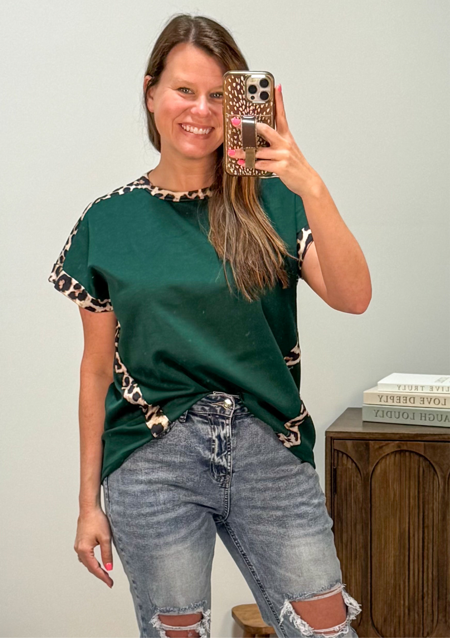 Leopard Trim Shirt