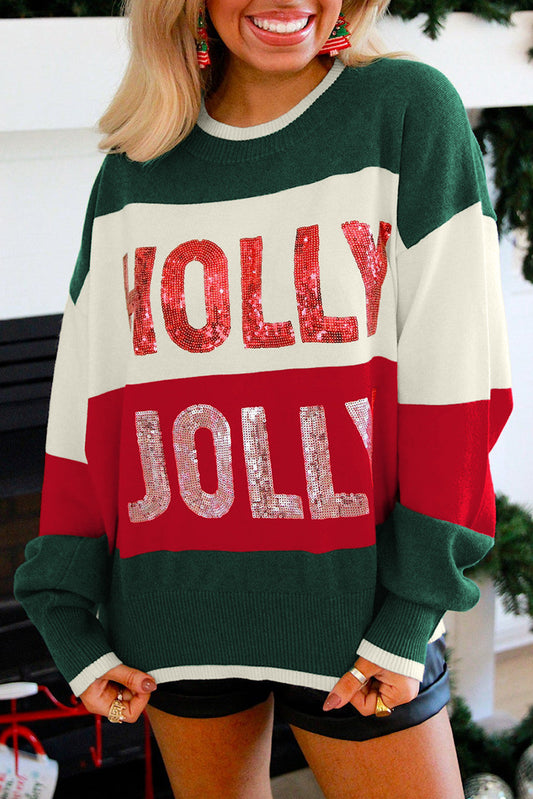 Sequin Holly Jolly Sweater FB