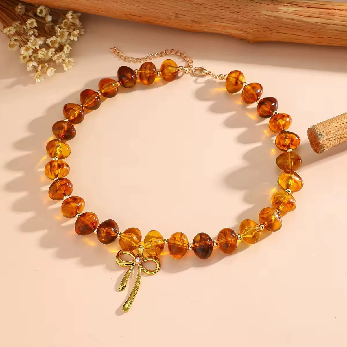 Beaded Bow Necklace RTS