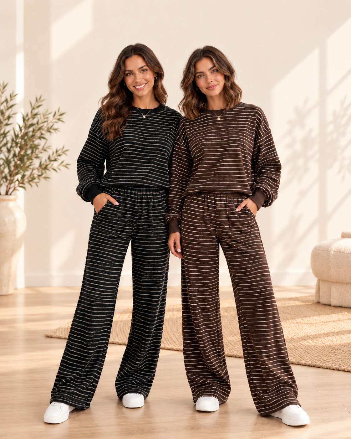 Stripe Terry Knit Set