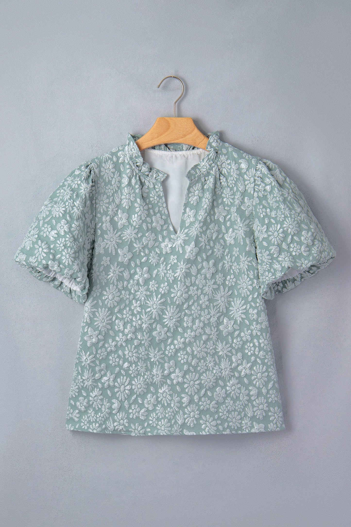 Floral Textured Puff Blouse RTS