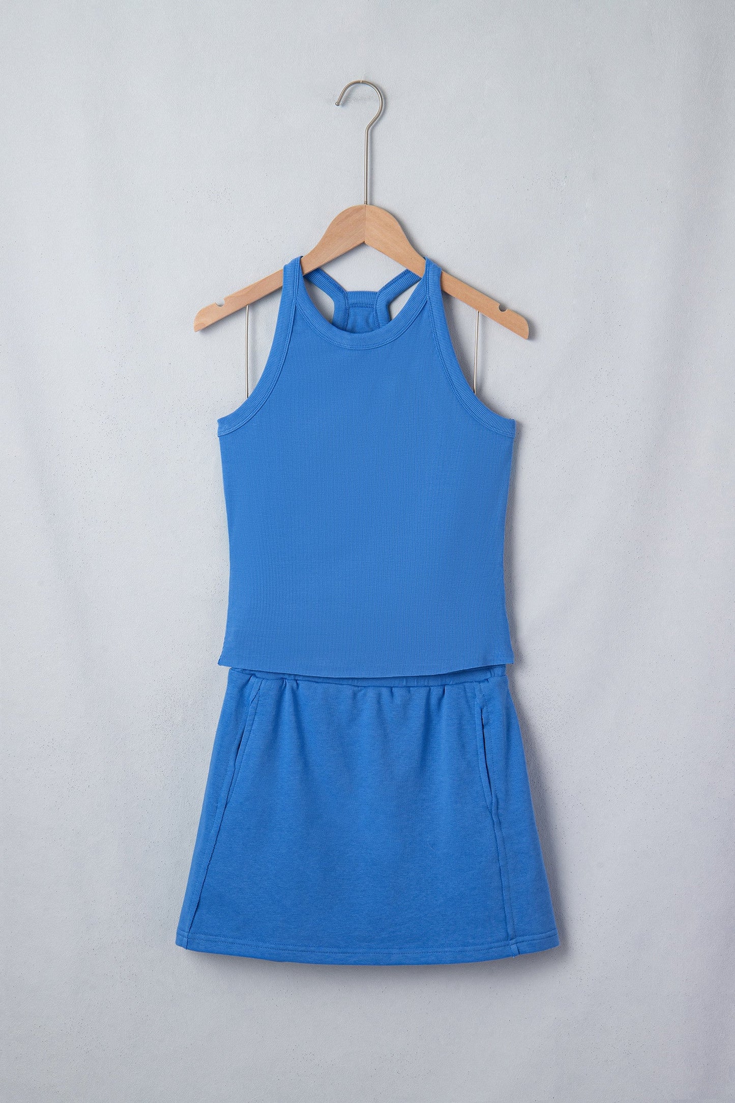 Spring Elastic Skort Set