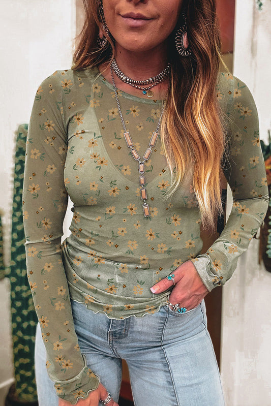 Green Vintage Mesh Top RTS