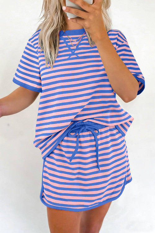 Stripe Loose Top and Skort Set *multiple colors*