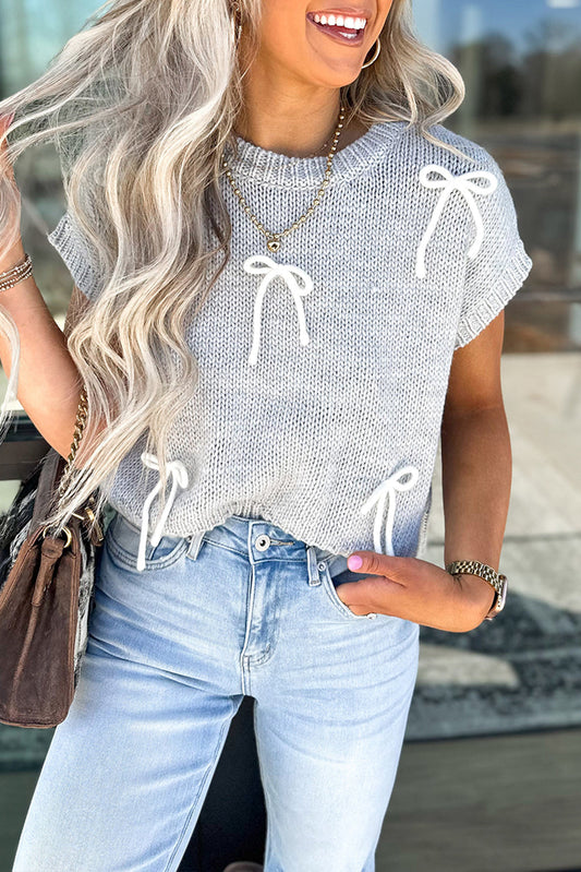 Grey Bowknot Sweater RTS