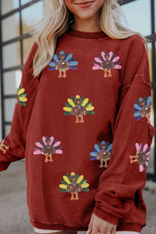 Sequin Turkey Baggy Sweatshirt RTS