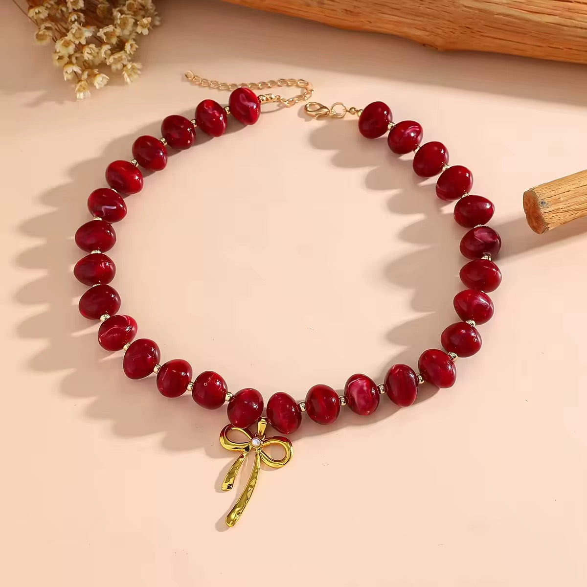 Beaded Bow Necklace RTS