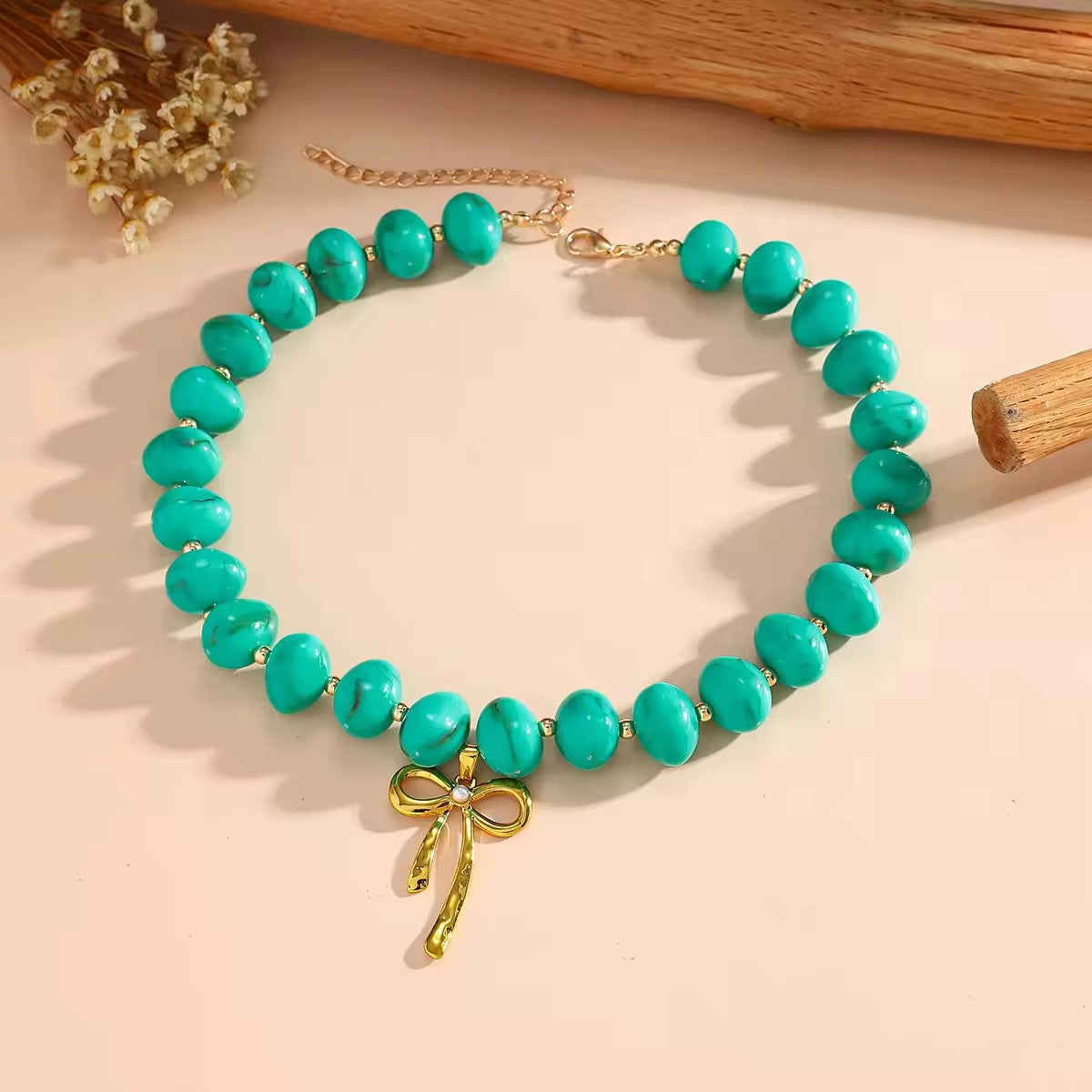Beaded Bow Necklace RTS