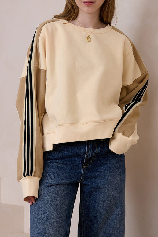 Beige Striped Sweatshirt FB