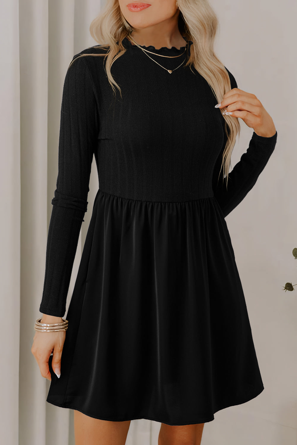 Frilled Neck Dress FB