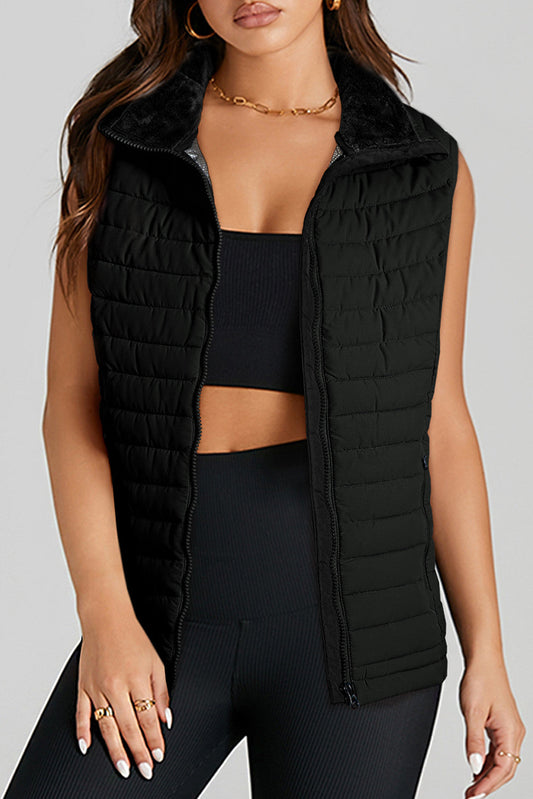 Black Puffer Vest FB
