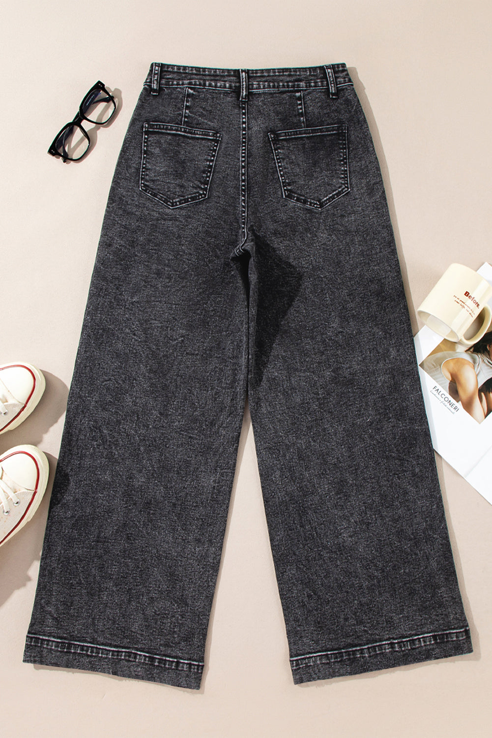 Black Straight Leg Loose Jeans LT