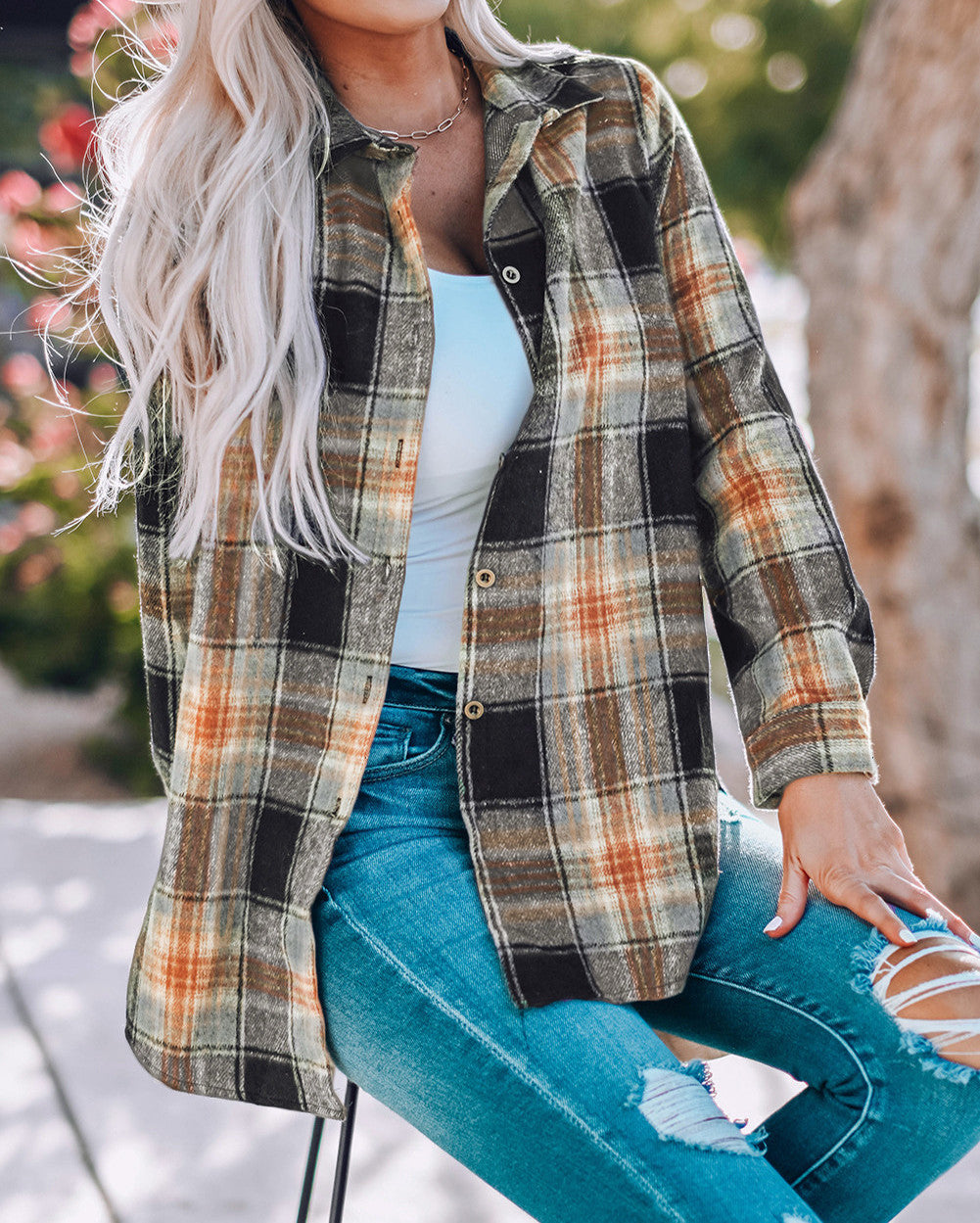 Black Plaid Shacket FB