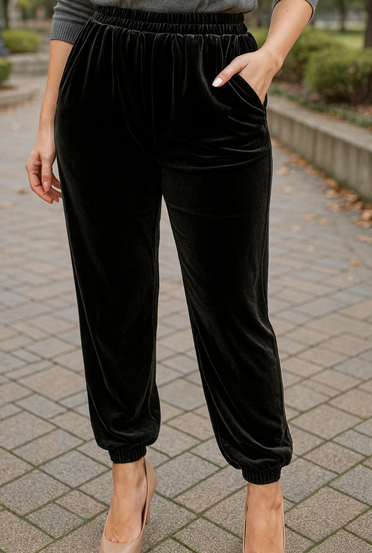 Black Velvet Joggers FB