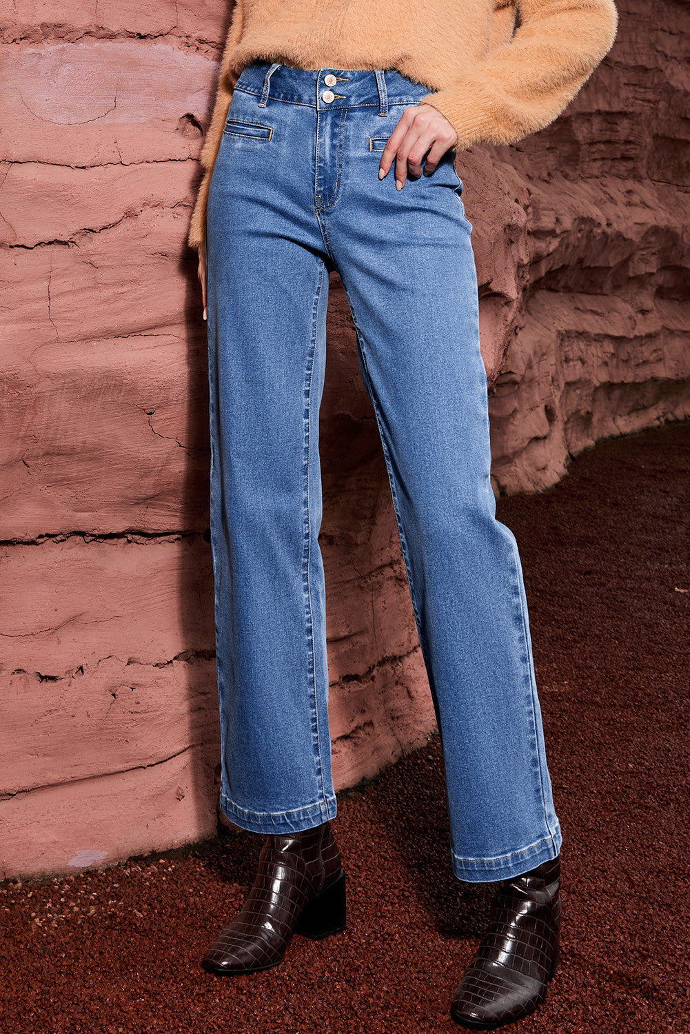 Blue Double Button Jeans LT