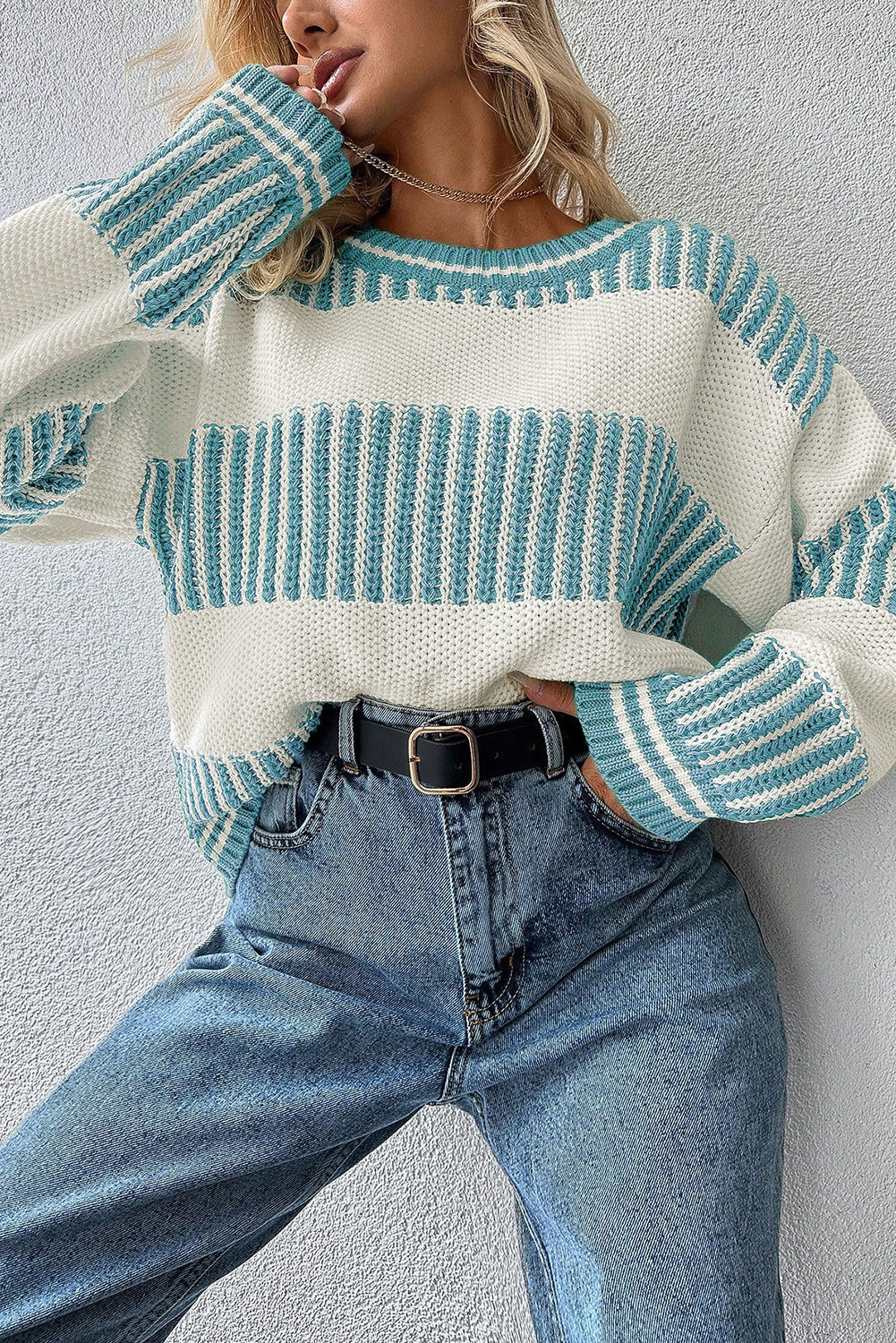Two Tone Loose Sweater LT