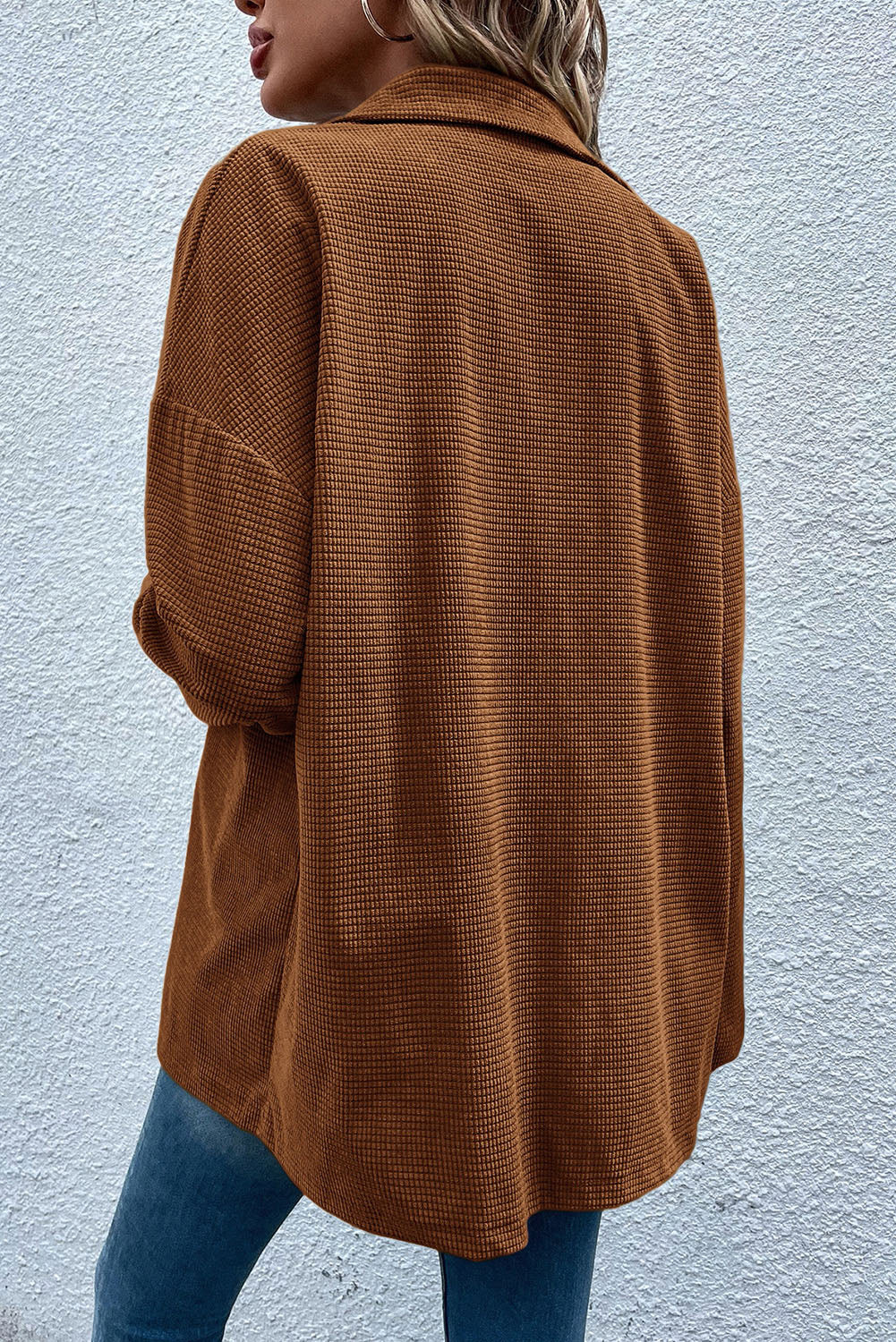Brown Textured Shacket LT